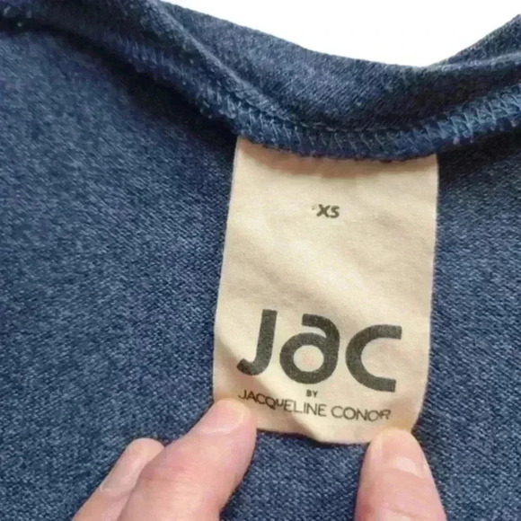 JAC by Jacqueline Conoir Shirt Long Sleeve Blue Scoop Neck Cotton Women's  XS - Picture 8 of 11